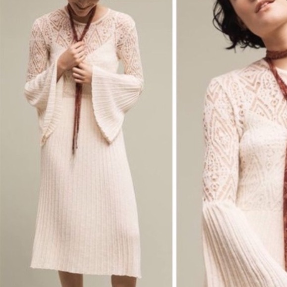 Anthropologie ivory lace dress - Picture 3 of 6